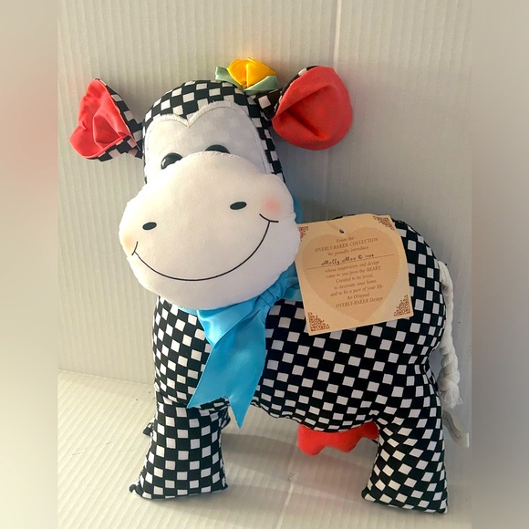 Overly Raker Molly Moo Stuffed Standing 1994 Cloth Black White Cow Collection - Picture 1 of 13